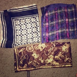 Silk Coach scarf lot of 3 authentic